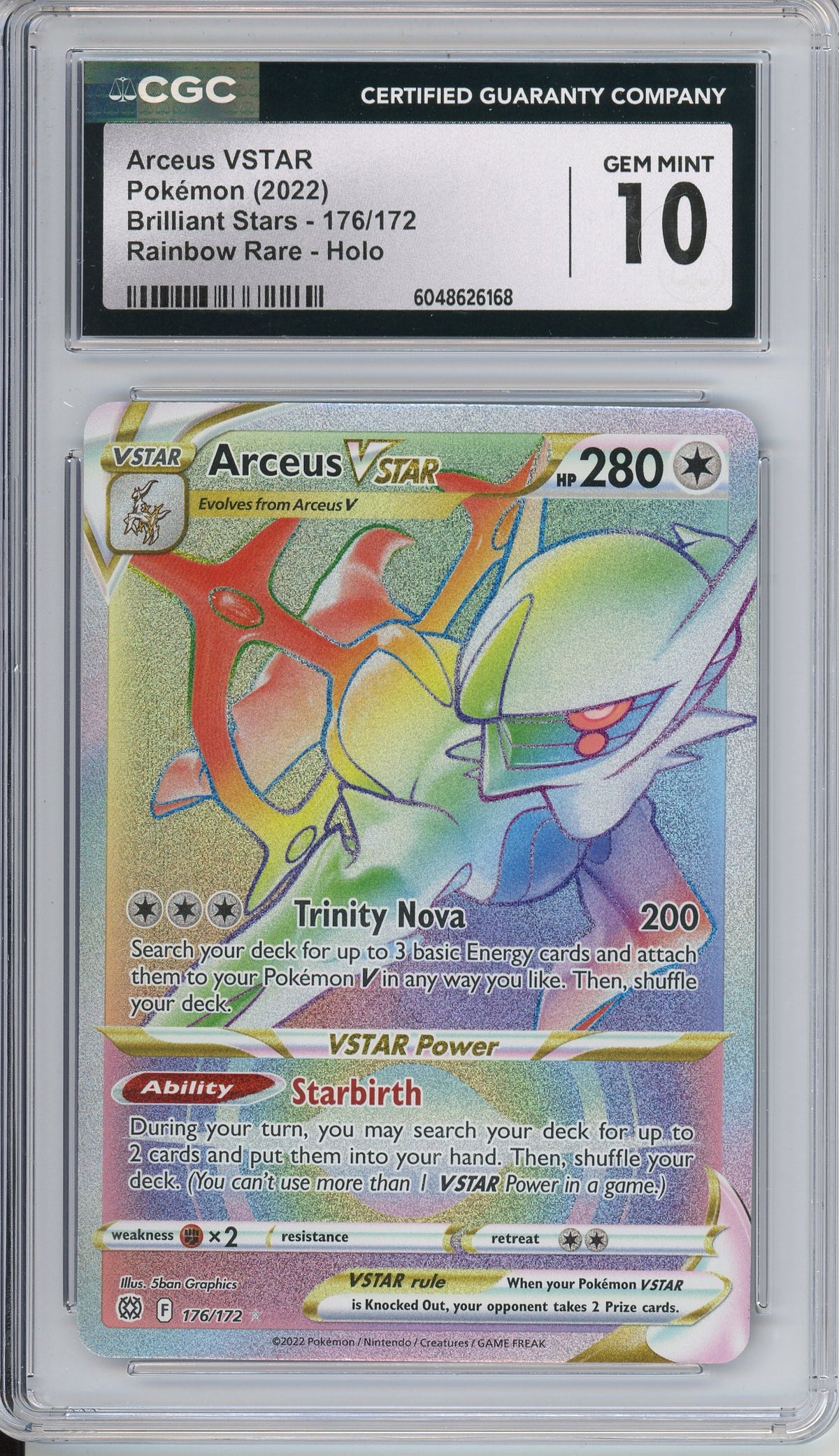 Pokemon Graded: Arceus VSTAR 176/172 Brilliant Stars (2022) Holo CGC 10