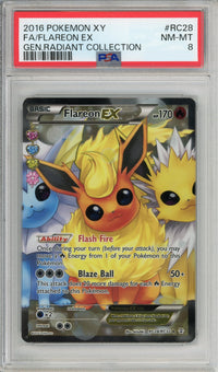 Pokemon Graded: Flareon EX RC28/RC32 Generations Radiant Collection (2016) Holo PSA 8