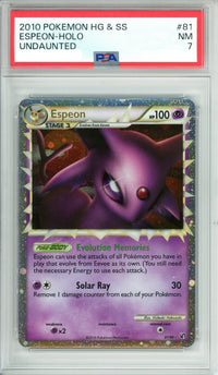 Pokemon Graded: Espeon 81/90 Undaunted (2010) Holo PSA 7