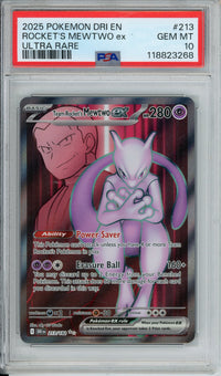Pokemon Graded: Team Rocket's Mewtwo ex 213/182 Destined Rivals (2025) Full Art Holo PSA 10