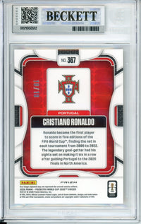 Sports Graded: Cristiano Ronaldo Portugal #267 Panini Prizm World Cup (2026) Beckett 9