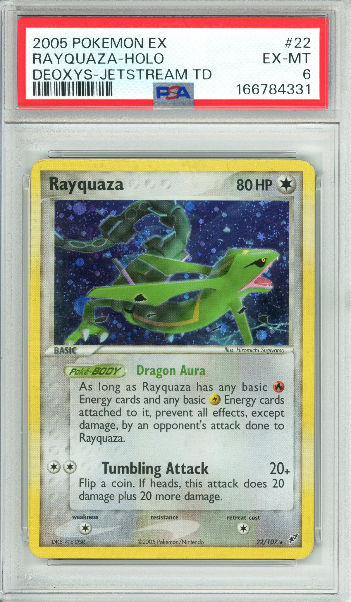 Pokemon Graded: Rayquaza 22/107 Deoxys (2005) Holo PSA 6