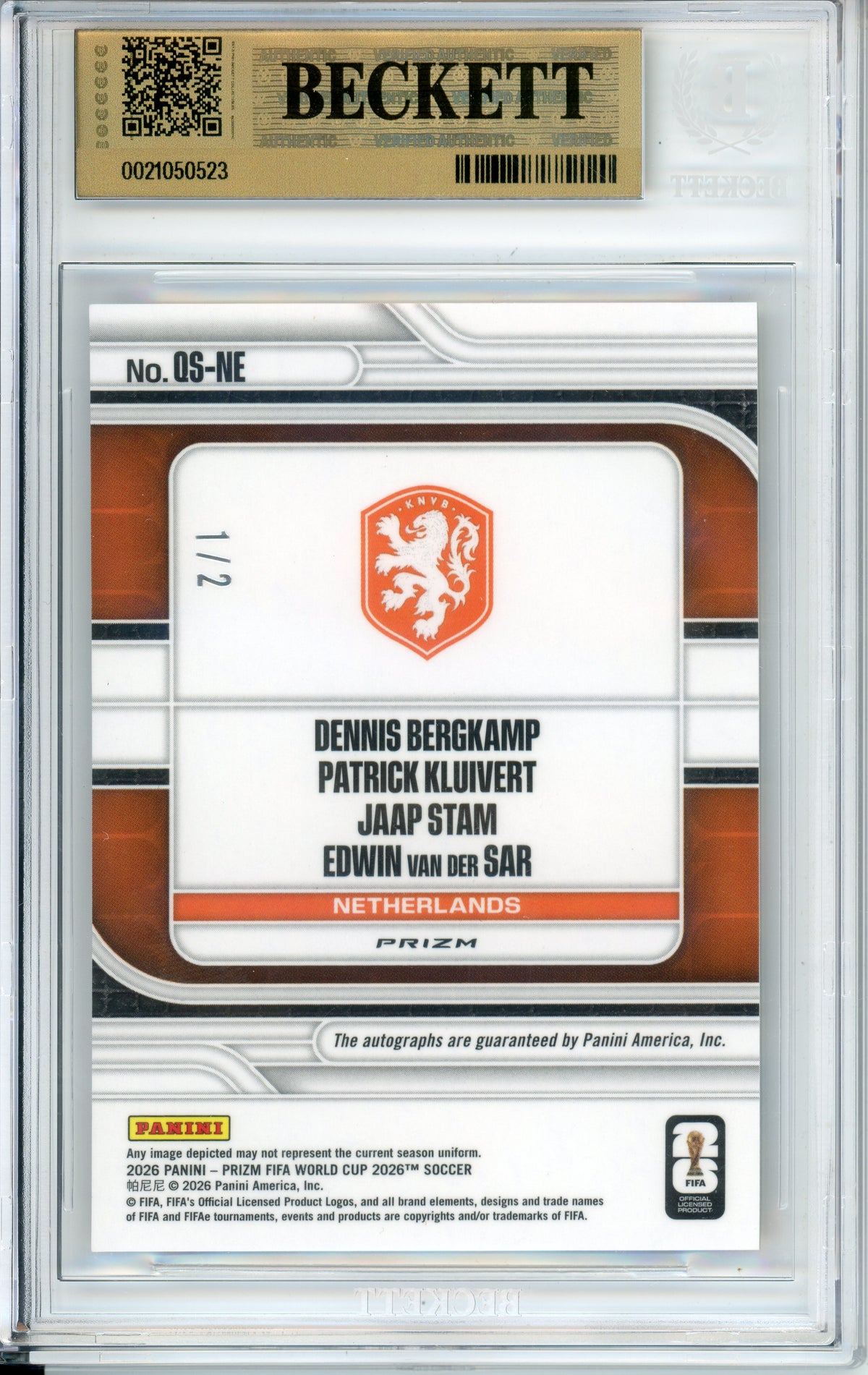 Sports Graded: Quad Signatures #11 Prizm World Cup (2026) Beckett 9.5