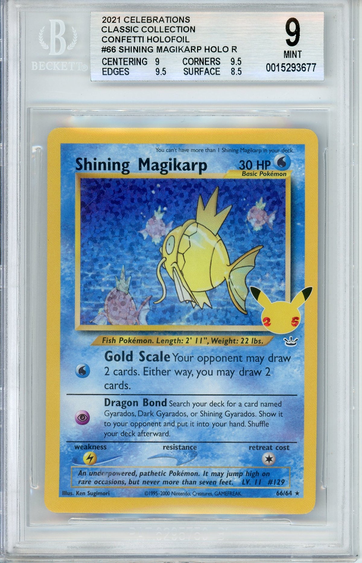Pokemon Graded: Shining Magikarp Beckett 9