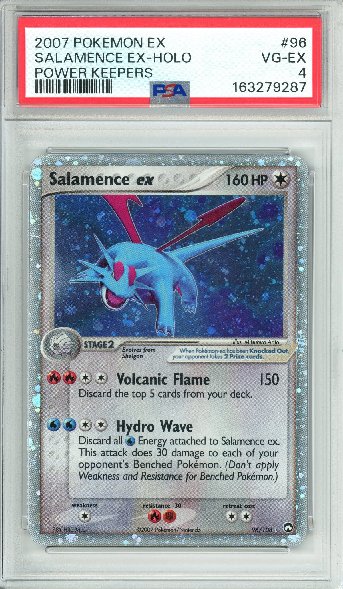 Pokemon Graded: Salamence ex 96/108 Power Keepers (2007) Holo PSA 4