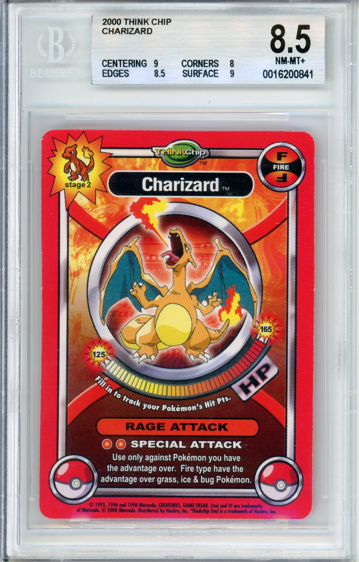 Pokemon Graded: Charizard Think Chip (2000) Beckett 8.5