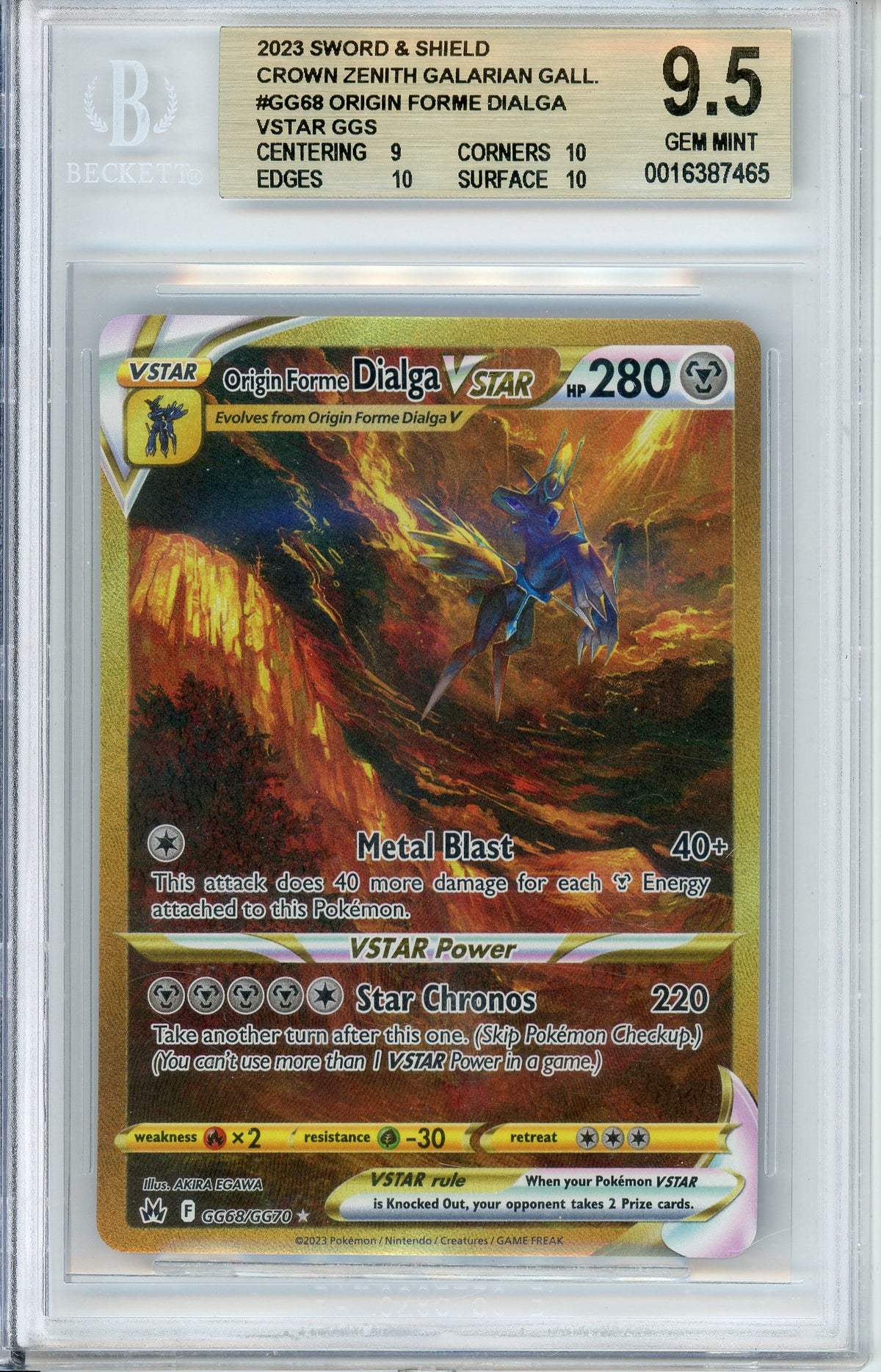 Pokemon Graded: Origin Forme Dialga VSTAR Beckett 9.5
