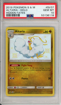 Pokemon Graded: Alteria SV37/SV94 Hidden Fates (2019) Shiny Holo PSA 10