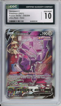 Pokemon Graded: Genesect V 255/264 Fusion Strike (2021) Holo CGC 10