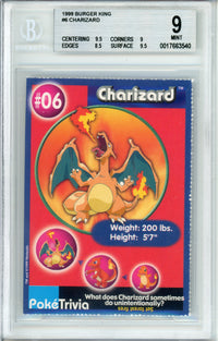 Pokemon Graded: #06 Charizard Burger King (1999) Beckett 9