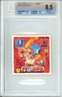 Pokemon Graded: Charizard #209 Hyper Sticker Amada (1997) Beckett 8.5