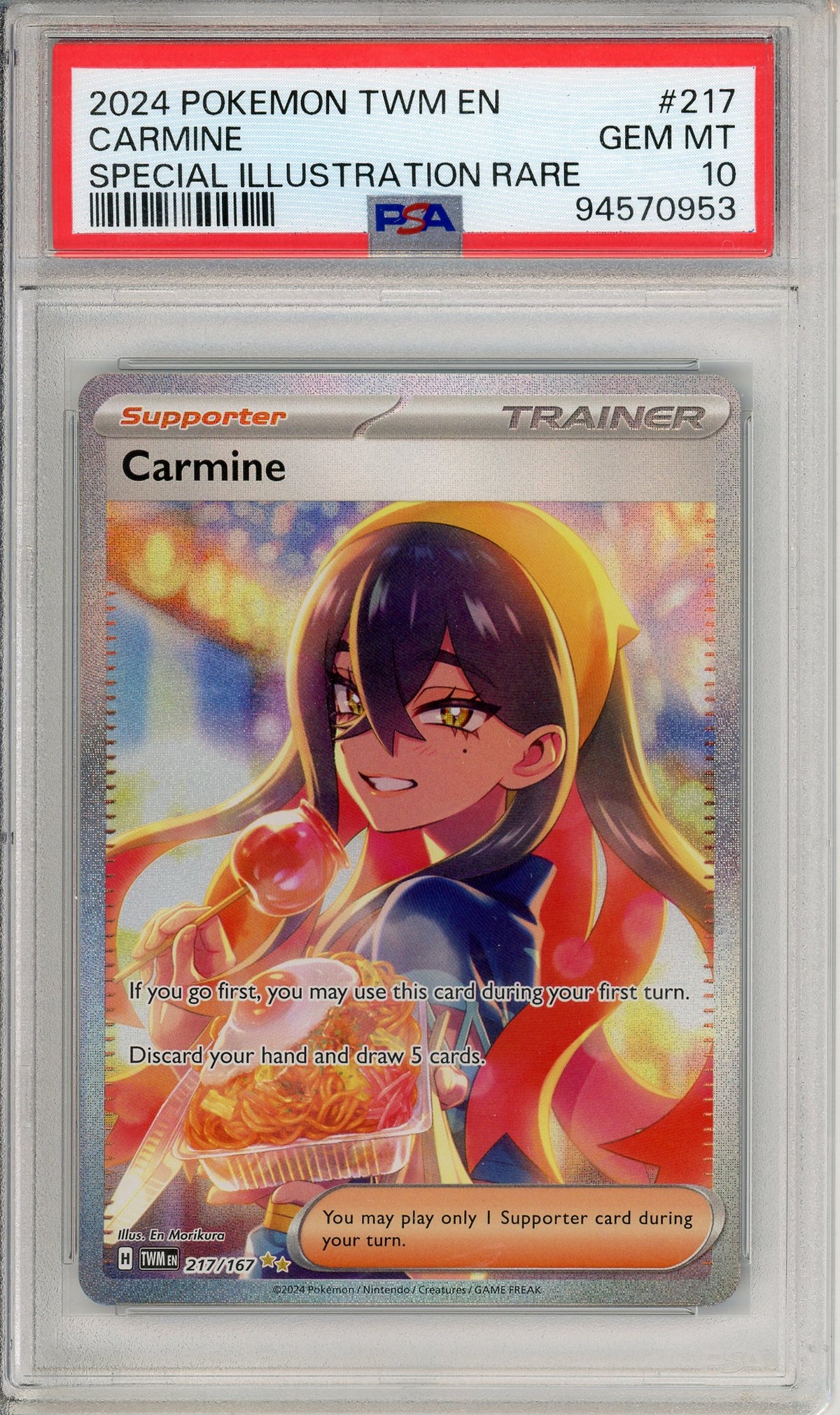 Pokemon Graded: Carmine 217/167 Twilight Masquerade (2024) SIR Holo PS Double Infinity Gaming Pokemon Graded: Carmine 217/167 Twilight Masquerade (2024) SIR Holo PS Double Infinity Gaming