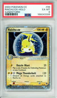 Pokemon Graded: Raichu ex 98/100 Sandstorm (2003) Holo PSA 6