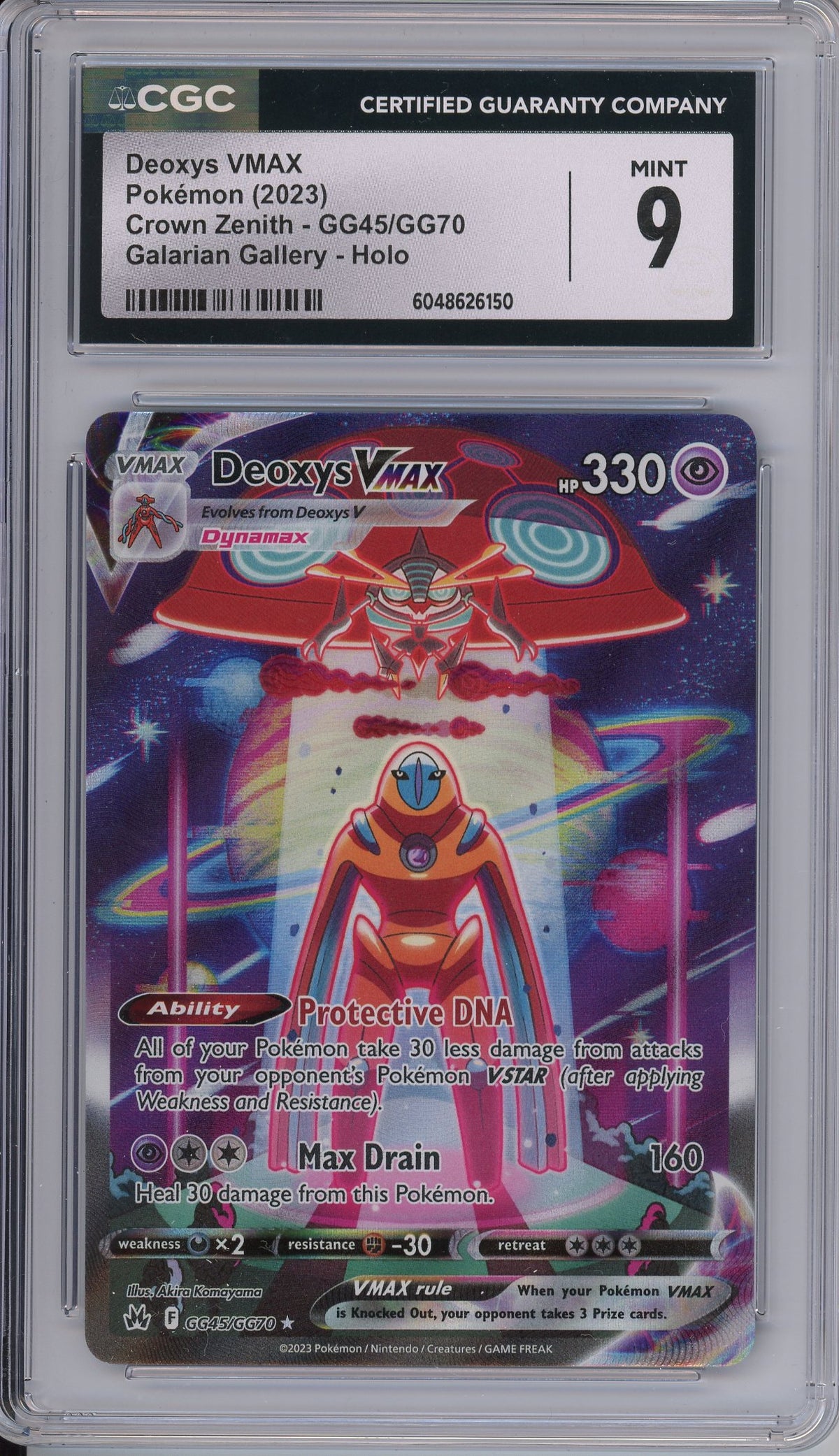Pokemon Graded: Deoxys VMAX GG45/GG70 Crown Zenith (2023) Holo CGC 9