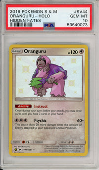 Pokemon Graded: Oranguru SV44/SV94 Hidden Fates (2019) Shiny Holo PSA 10
