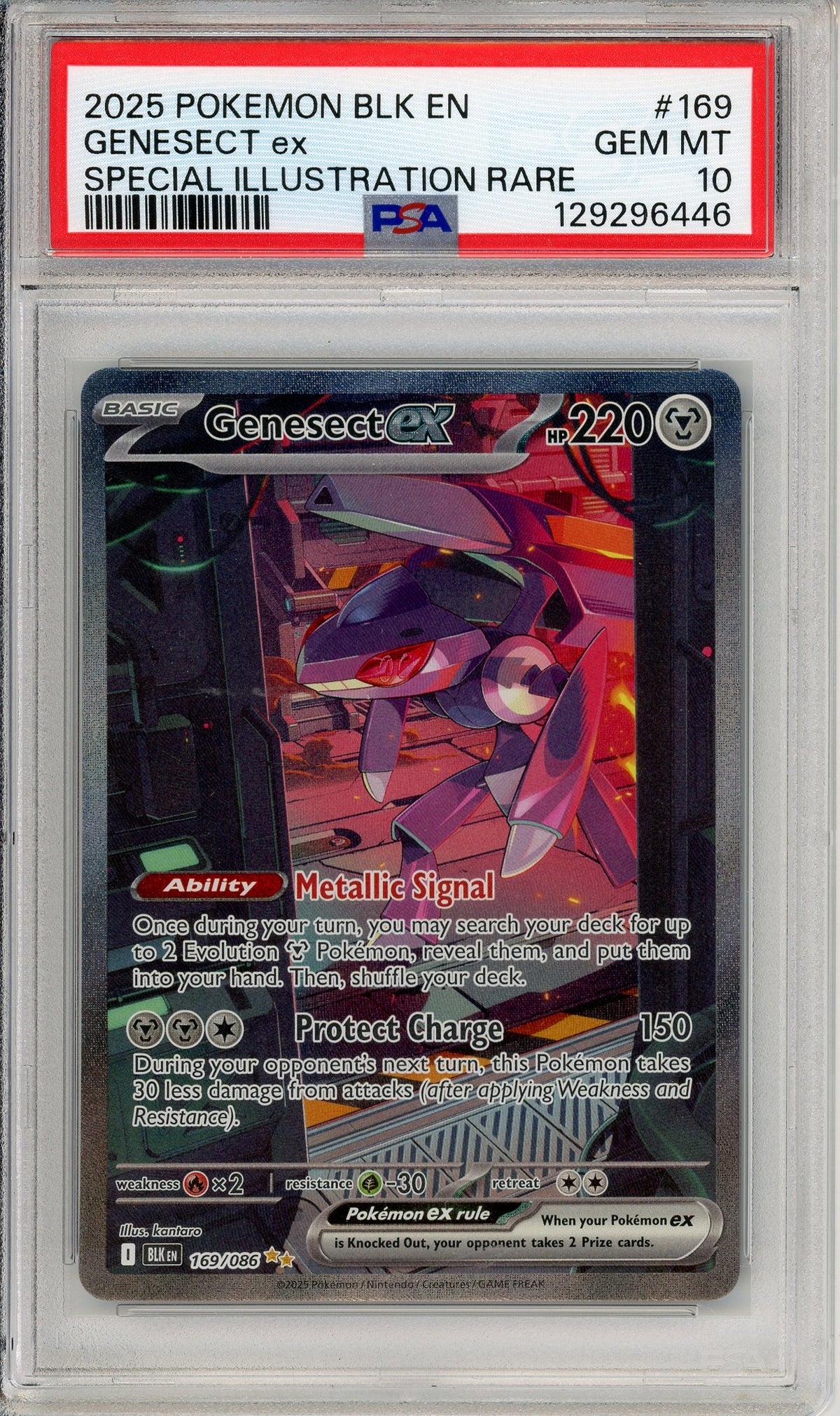Pokemon Graded: Genesect ex 169/86 Black Bolt (2025) SIR Holo PSA 10