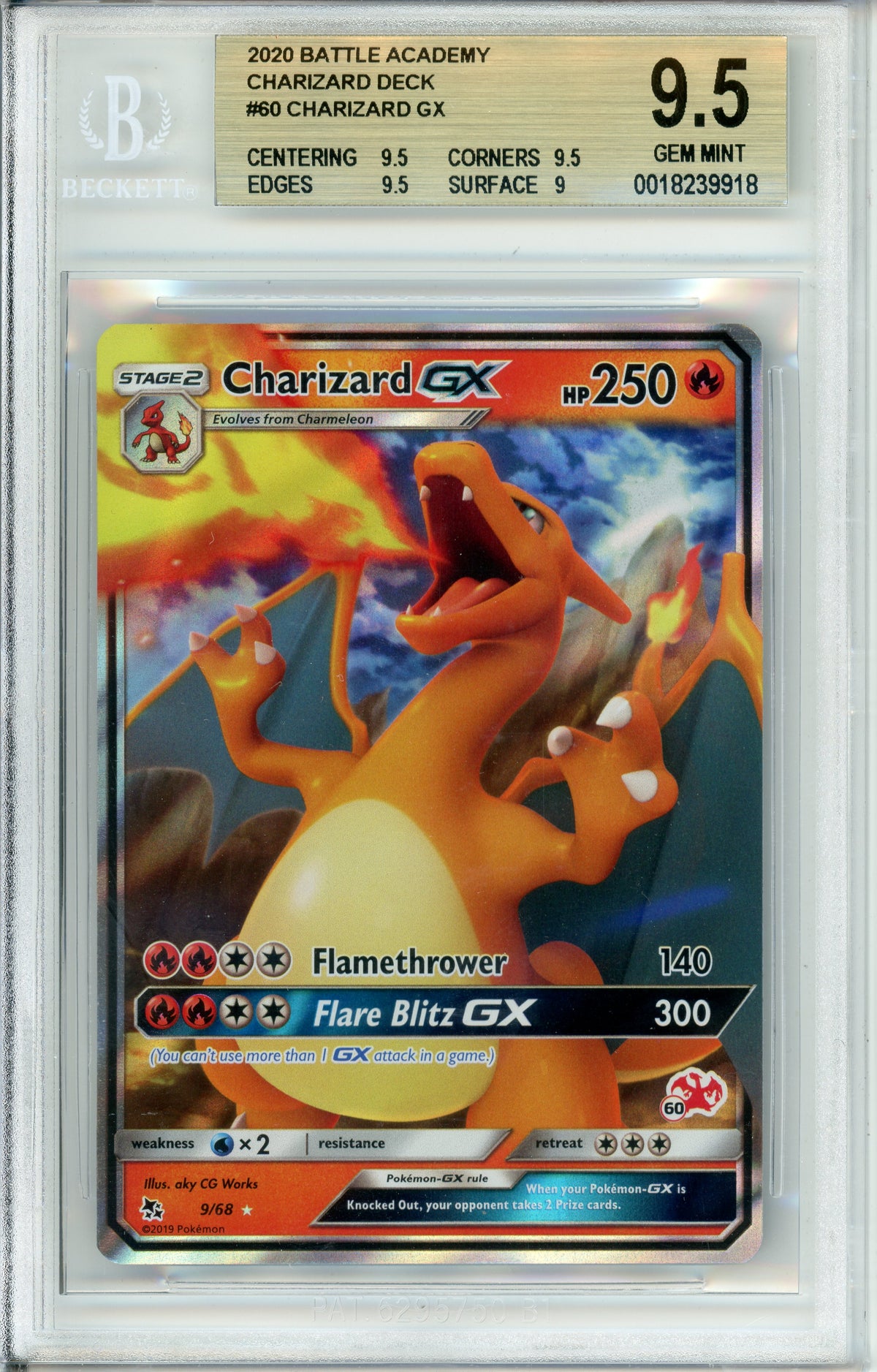 Pokemon Graded: Charizard GX #9 Battle Academy Charizard Deck (2005) Beckett 9.5