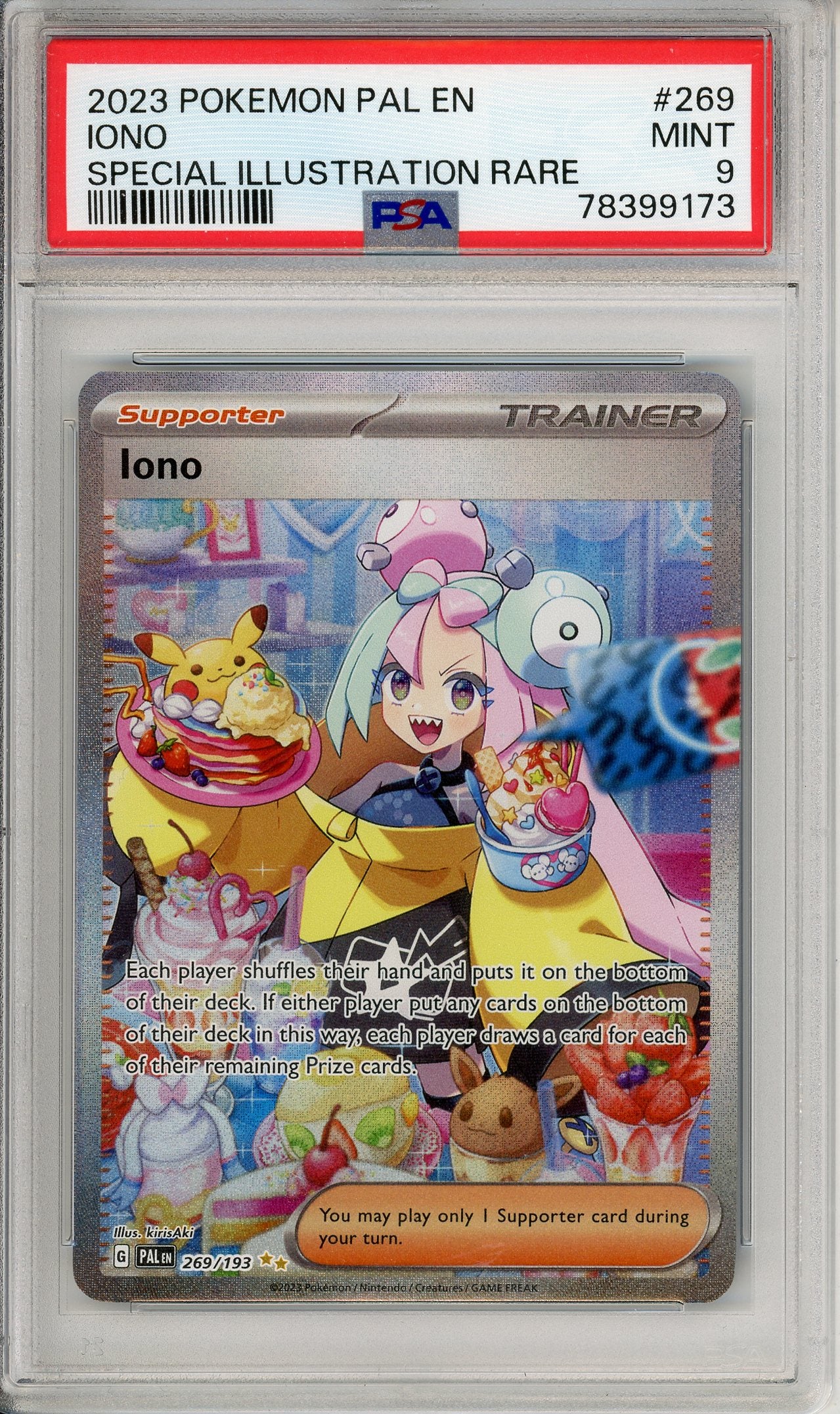 Pokemon Graded: Iono 269/193 Paldea Evolved (2023) SIR Holo PSA 9 Double Infinity Gaming Pokemon Graded: Iono 269/193 Paldea Evolved (2023) SIR Holo PSA 9 Double Infinity Gaming