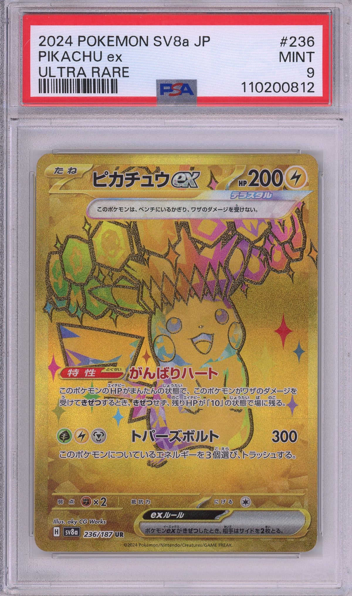 Pokemon Graded: JP Pikachu ex PSA 9