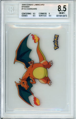 Pokemon Graded: Charizard #114 Edibas Lamincard Spnaish (2006) Beckett 8.5