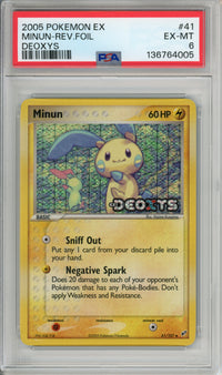 Pokemon Graded: Minun 41/107 Deoxys (2005) Reverse Foil PSA 6