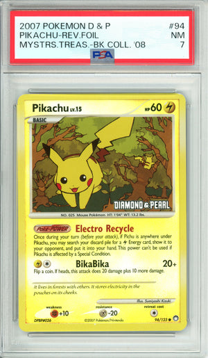 Pokemon Graded: Pikachu 94/123 Diamond & Pearl (2007) Reverse Foil PSA 7
