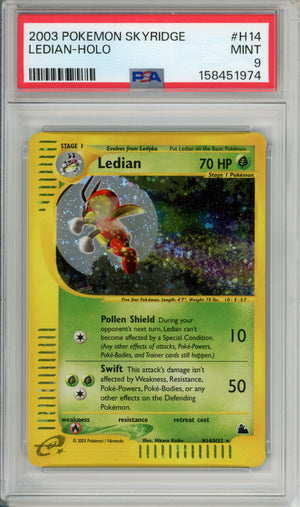 Pokemon Graded: Ledian H14/H32 Skyridge (2003) Holo PSA 9