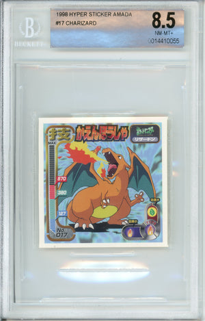 Pokemon Graded: JP Charizard #17 Hyper Sticker Amada (1998) Beckett 8.5