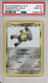 Pokemon Graded: Magnemite SV27/SV94 Hidden Fates (2019) Shiny Holo PSA 10