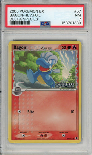 Pokemon Graded: Bagon Delta Species 57/113 Reverse Foil (2005) PSA 7