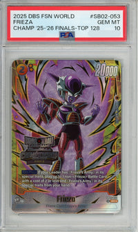 Dragon Ball Graded: Frieza #SB02-053 Championship 25-26 Top Prize PSA 10