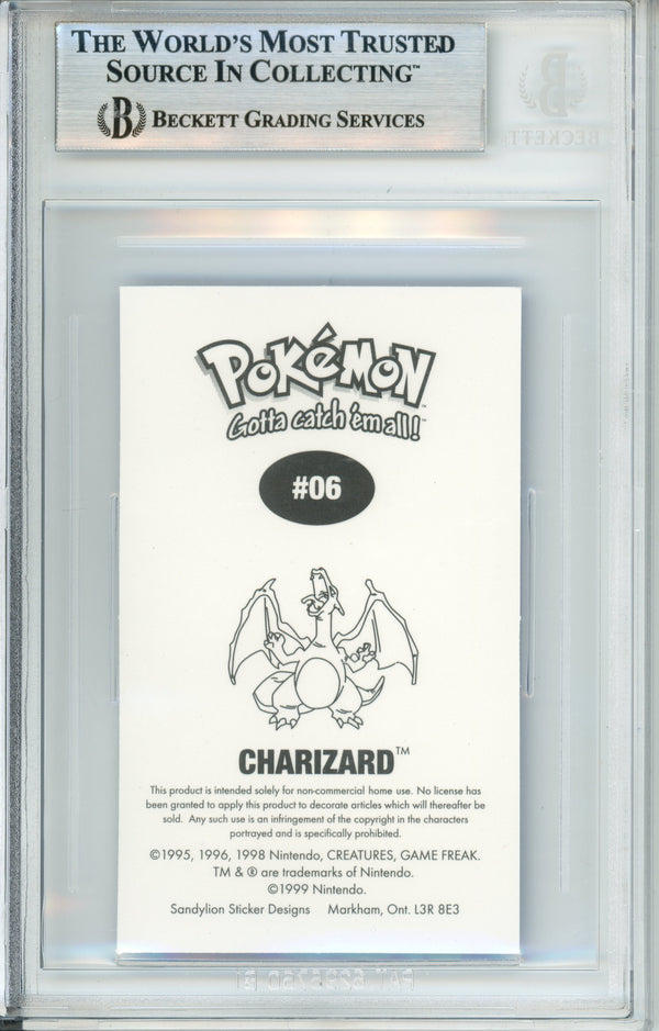Pokemon Graded: #06 Charizard Sandylion Stickers (2000) Beckett 8