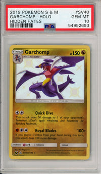 Pokemon Graded: Garchomp SV40/SV94 Hidden Fates (2019) Shiny Holo PSA 10