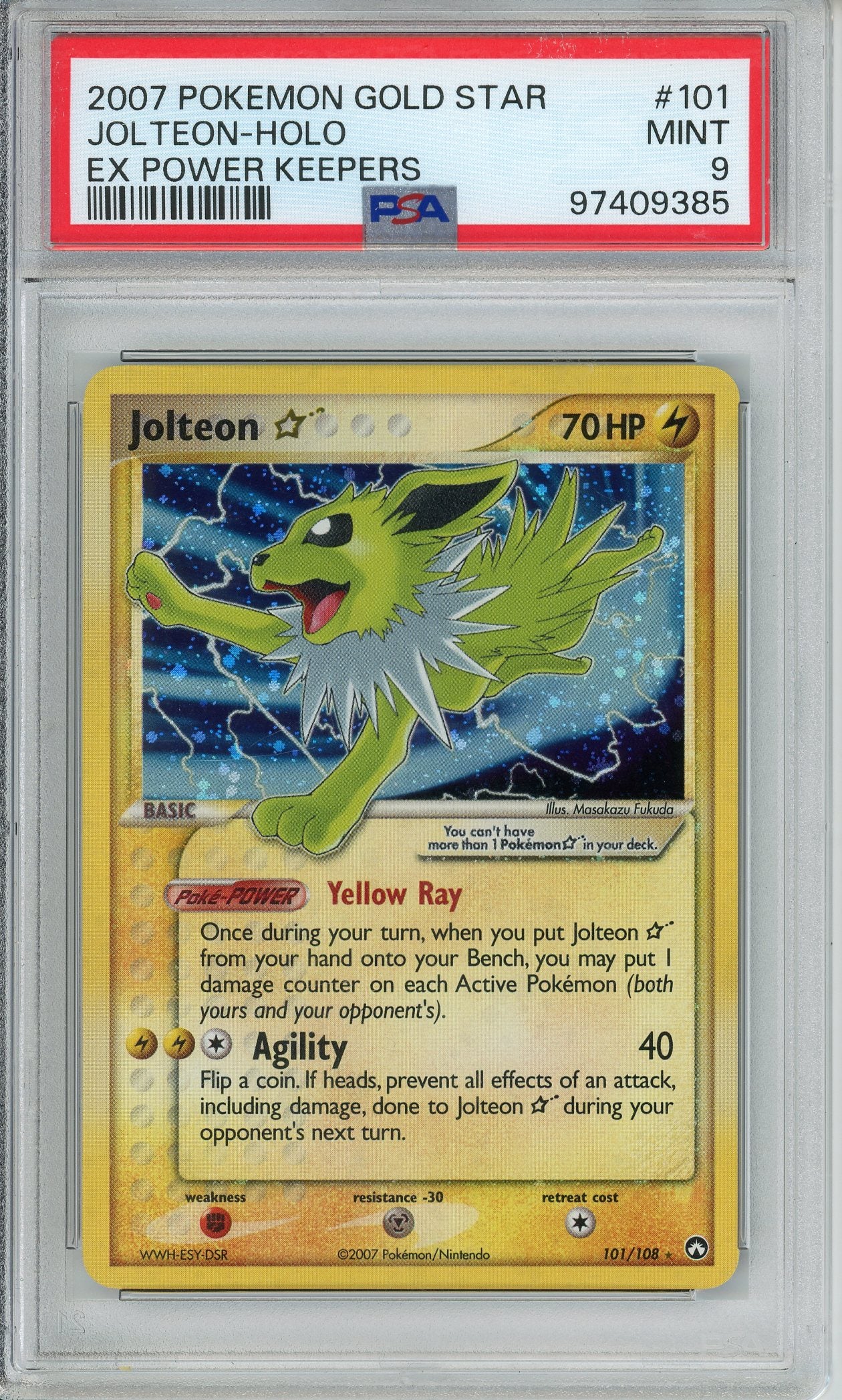 Pokemon Graded: Jolteon Gold Star PSA 9 – Double Infinity Gaming