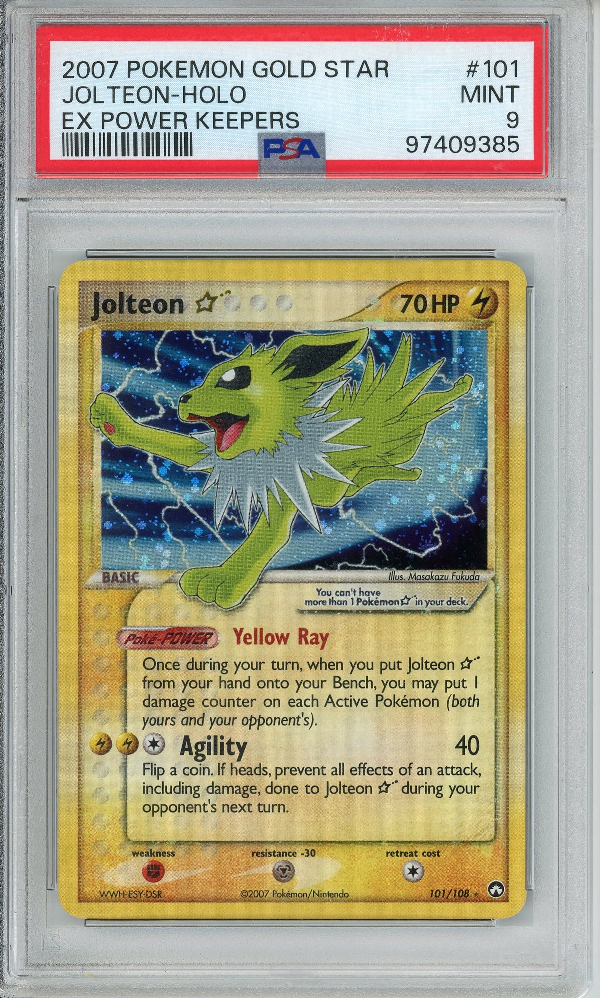 Pokemon Graded: Jolteon Gold Star PSA 9