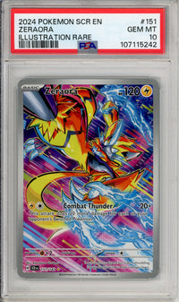 Pokemon Graded: Zeraora 151/142 Stellar Crown (2024) IR Holo PSA 10