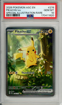 Pokemon Graded: Pikachu ex 276/217 Ascended Heroes (2026) SIR PSA 10