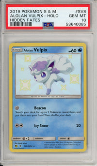 Pokemon Graded: Alolan Vulpix SV8/SV94 Hidden Fates (2019) Shiny Holo PSA 10
