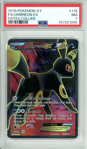 Pokemon Graded: Umbreon EX 119/124 Fates Collide (2016) Rare Holo PSA 7