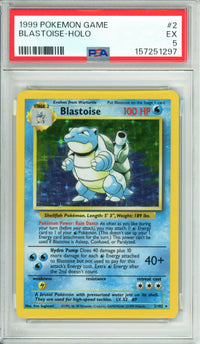 Pokemon Graded: Blastoise 2/102 Base Set (1999) Holo PSA 5