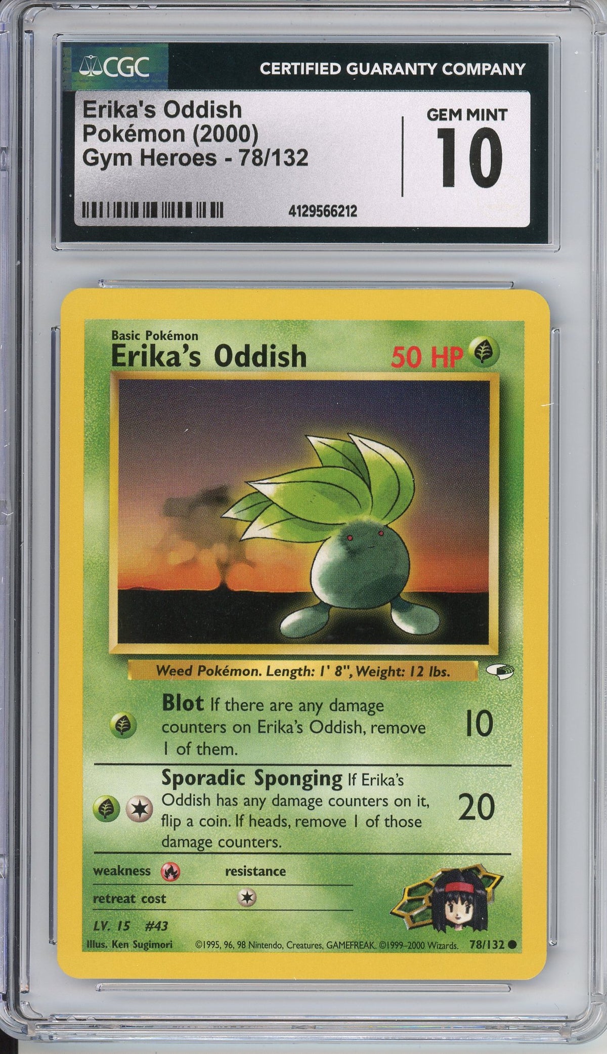 Pokemon Graded: Erika's Oddish 78/132 Gym Heroes (2000) CGC 10