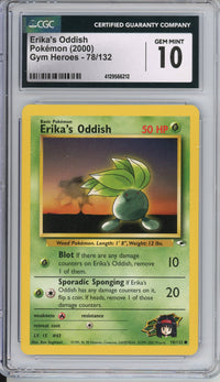 Pokemon Graded: Erika's Oddish 78/132 Gym Heroes (2000) CGC 10