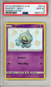 Pokemon Graded: Shuppet SV16/SV94 Hidden Fates (2019) Shiny Holo PSA 10