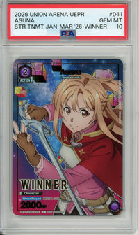 union Arena Graded: Asuna STR TNMT Jan-March 26 Winner #041 PSA 10