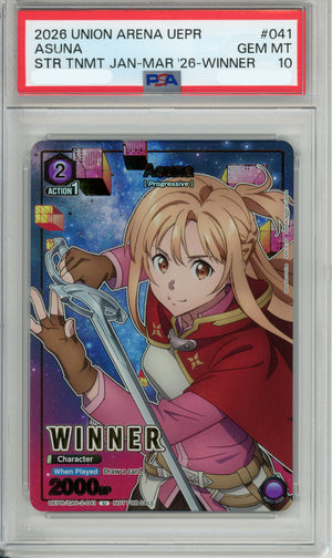 union Arena Graded: Asuna STR TNMT Jan-March 26 Winner #041 PSA 10