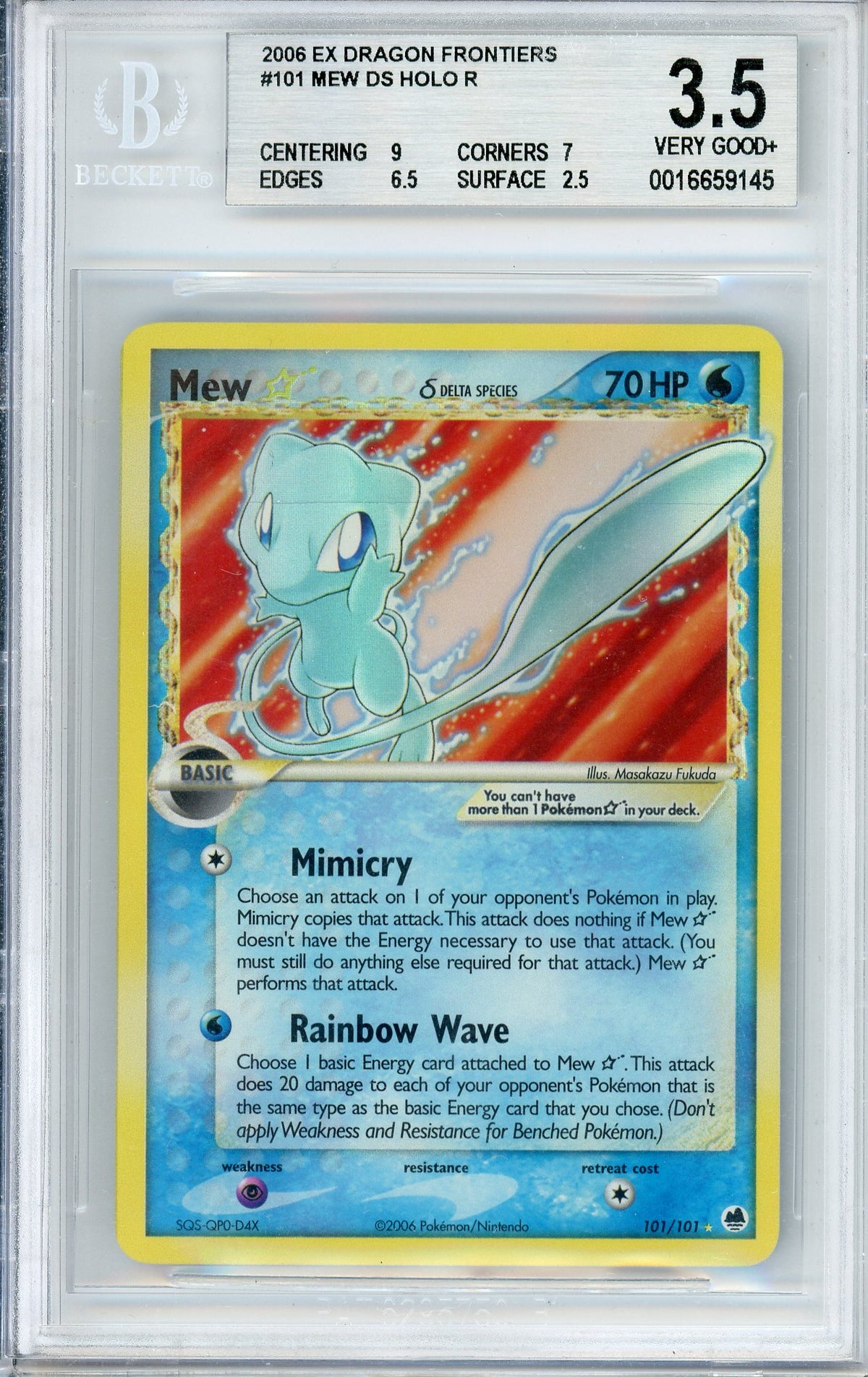 Pokemon Graded: Mew Gold Star Beckett 3.5