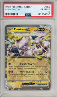 Pokemon Graded: Mewtwo ex 58/182 Paradox Rift (2023) PSA 10