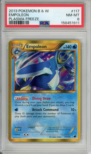 Pokemon Garded: Empoleon 117/116 Plasma Freeze (2013) PSA 8