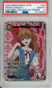 Union Arena: Asuka Langley STR TNMT Jan-Mar 26- Winner #010 PSA 10