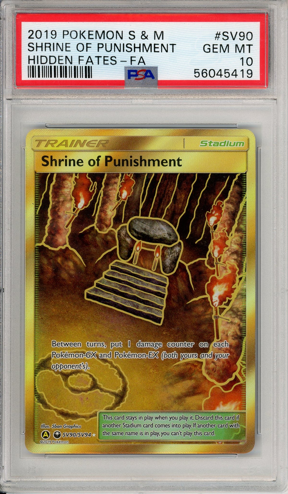 Pokemon Graded: Shrine of Punishment SV29/SV94 Hidden Fates (2019) Gold Full Art PSA 10